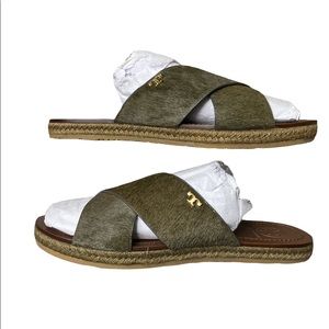 Tory Burch Olive Hair Calf Sandal